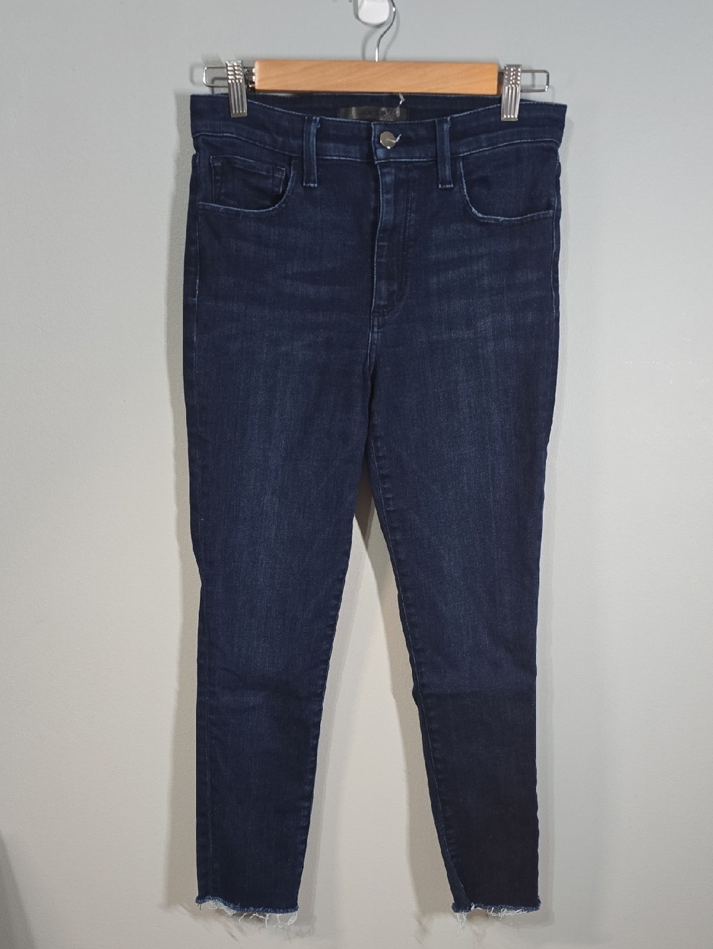 joe's jeans women's size 28 blue high rise skinny crop frayed-hem